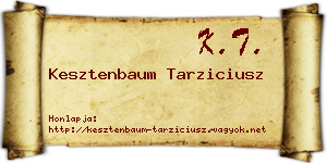 Kesztenbaum Tarziciusz névjegykártya